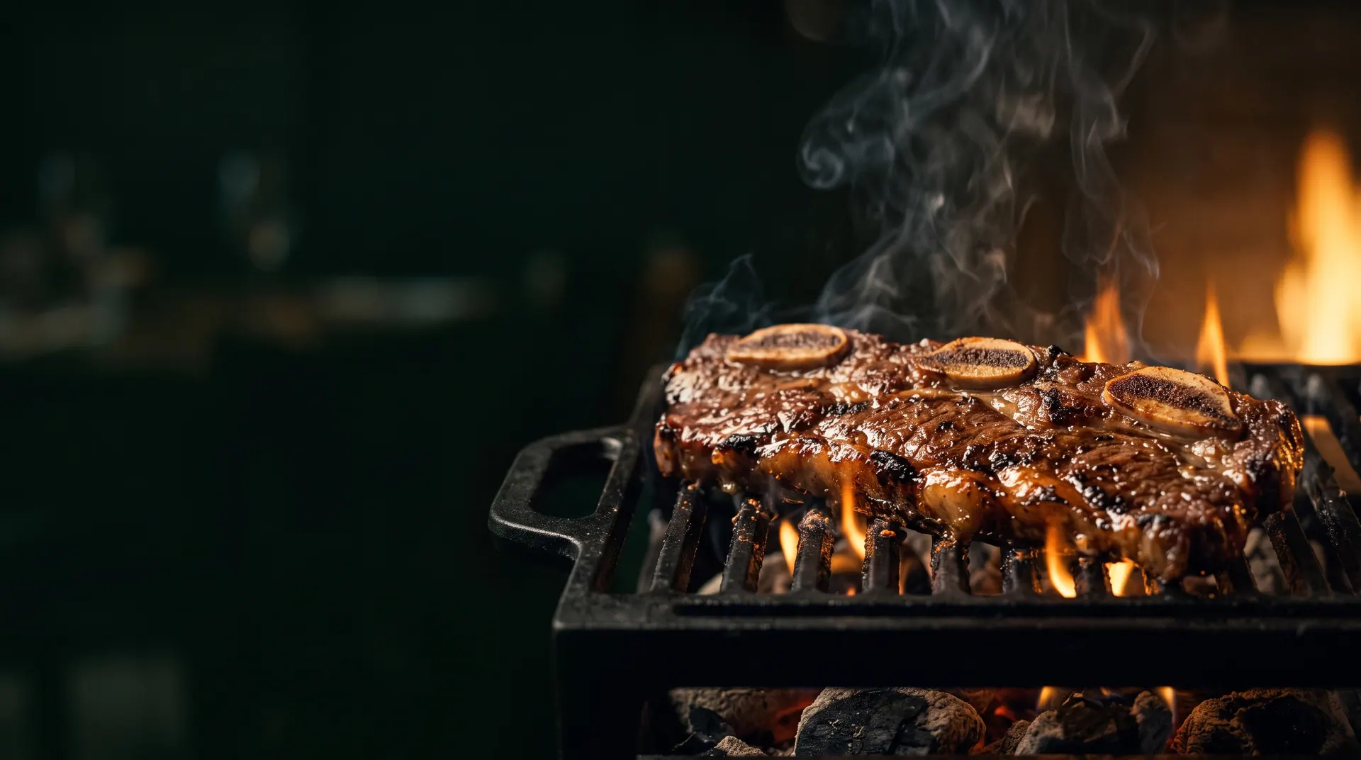 Bife de tira Black Angus na parrilla